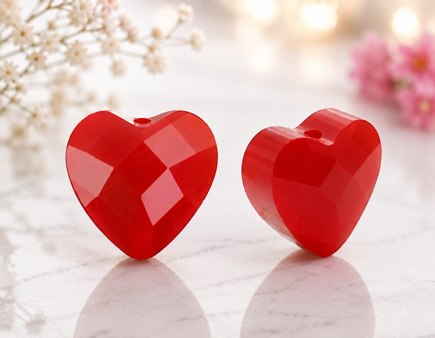 Fashion Facet kralen hart Rood
