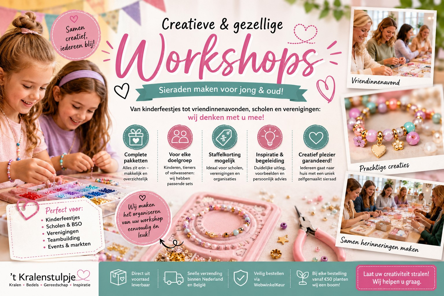 Samen sieraden maken, workshop