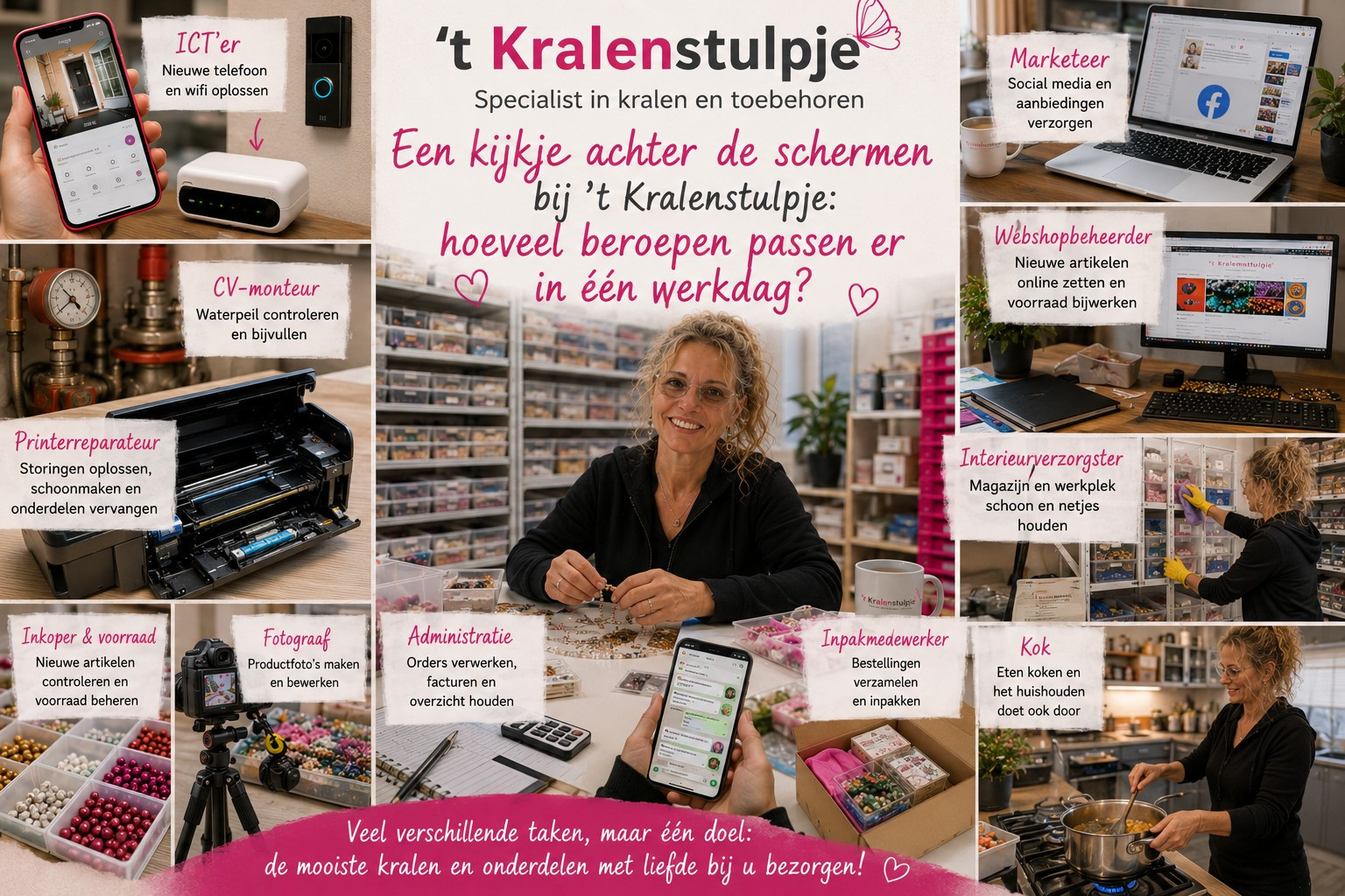 Een kijkje achter de schermen bij ’t Kralenstulpje: hoeveel beroepen passen er in één werkdag?