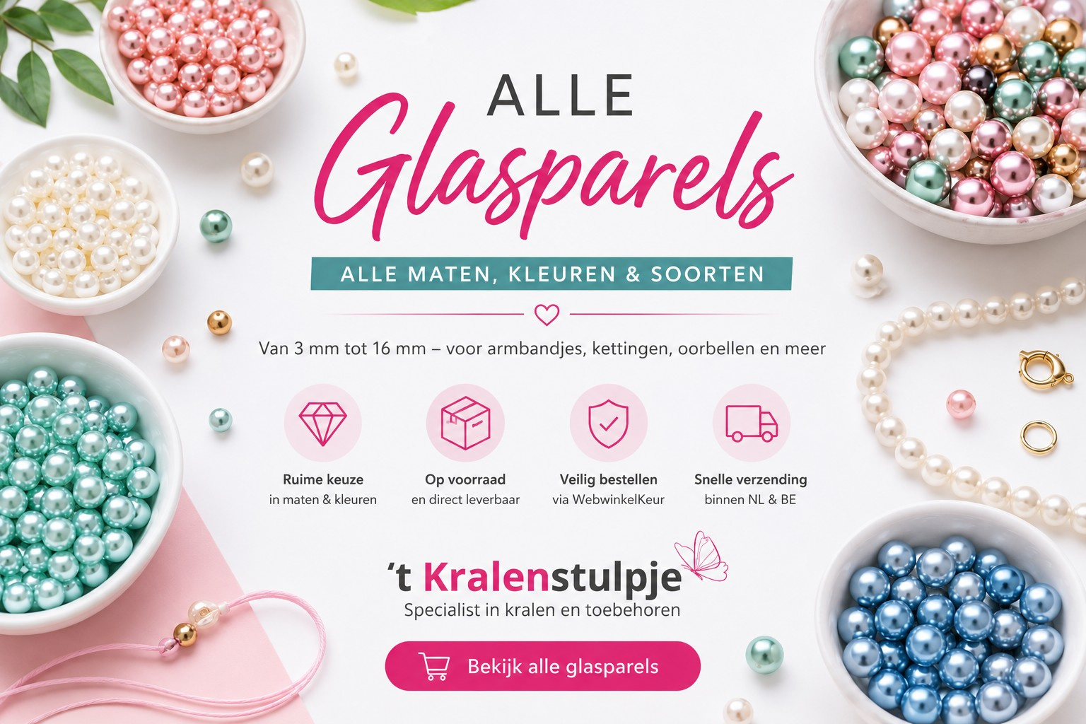 Alle glasparels kopen &ndash; bekijk alle maten, kleuren en soorten
