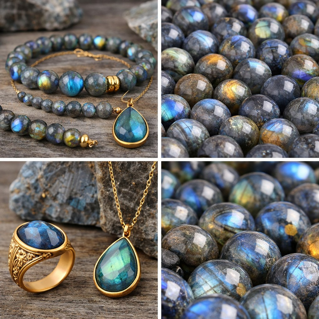 Labradoriet sieraden en edelstenen