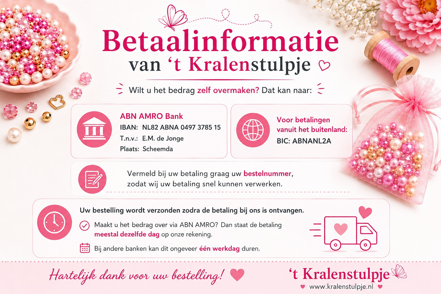 Betaalinformatie van 't Kralenstulpje