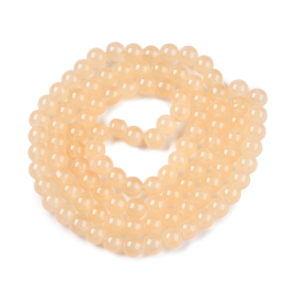 20 x Imitatie jade glaskralen rond 8 x 7 mm – gat 1,2 mm – Navajo White