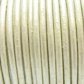 1 x Rol DQ leer rond 2mm Champagne Metallic per 25 meter