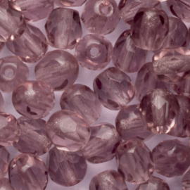 20 x ronde Tsjechische kralen facet kristal 5mm Kleur: paars gat c.a.: 1mm