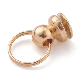 2 x Metalen Telefoonhoes studs klinknagel rivet 18,5 mm, gat: 10 mm, ring: 11,5x1,5 mm, schroef: 11x8 mm Goud kleur