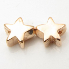 1 x DQ metaal kraal ster rose goud kleur ca. 10 x11 mm gat 2,5mm (Nikkelvrij)