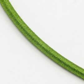 Prachtig zijden koord 3,2mm diameter, lengte c.a. 43cm incl. verlengketting mos groen