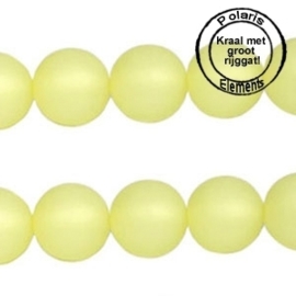 10 x Polaris kralen matt rond 8 mm Jonquil geel met groot gat 2,5mm