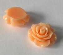 2 x  Plakroosje plakvlak 16 mm peach zalm roze