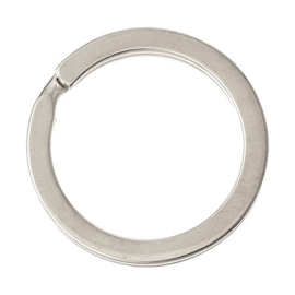 1 x  Onderdelen DQ metaal sleutelhanger ring 35mm Antiek zilver (nikkelvrij)