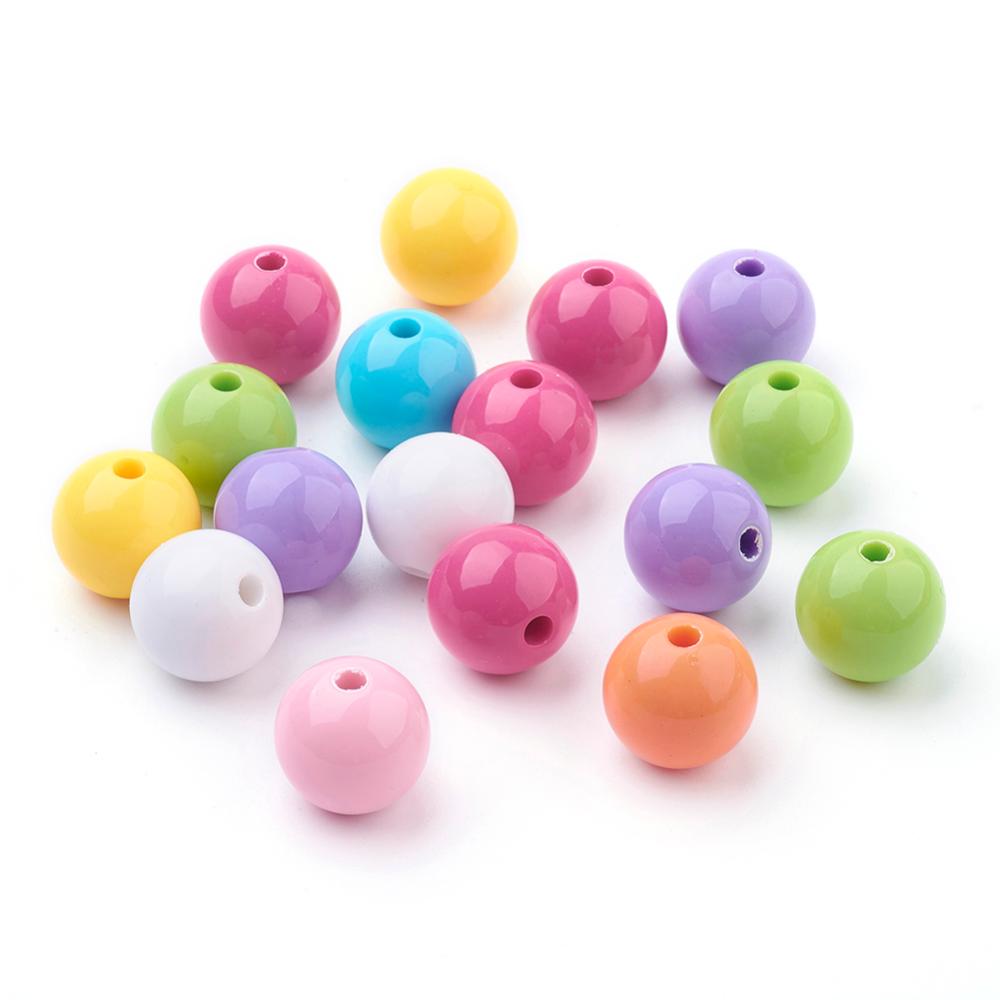 10 x Grote acrylkralen – mix kleuren – 18 mm – gat ca. 3 mm