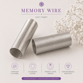 Memory wire voor ringen Ø 20 mm – ca. 40 wendingen – platinumkleur
