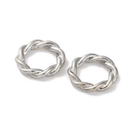 5 x Metalen gesloten ring gedraaid 10 mm – binnendiameter 6,5 mm – platinumkleur (Nikkelvrij)