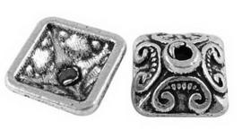 10 x Tibetaans zilveren kralenkapjes 10mm