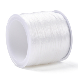 1 rol Crystal Tec plat elastiek 0,8mm wit c.a. 60 meter (past niet door de brievenbus)