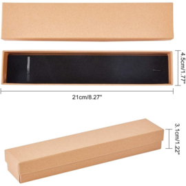 5 x luxe cadeau doosjes voor bijvoorbeeld een balpen of een horloge etc. 21cm x 4,5cm x 3cm bruin