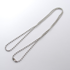 Stainless steel RVS bolletjes ketting 60 cm 2,5mm met sluiting