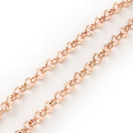 50 cm Jasseron ketting Rosé Gold  2 x 1mm