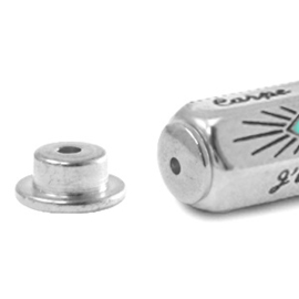 2 x  C.U.S® sieraden message beads eindkap Antiek zilver (nikkelvrij)
