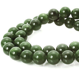 20 x  edelsteen kraal  top Quality Jade Dark Green 6 mm (op is op)