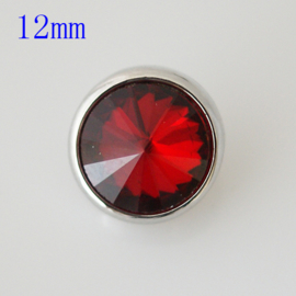 Drukker Crystal Metal stone red- 12 mm click