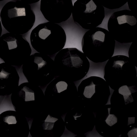 10 x ronde Tsjechië kraal kristal facet 9mm kleur: zwart gat: 1mm