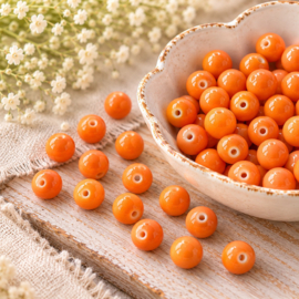 20 x Keramische glaskralen 10 mm – oranje