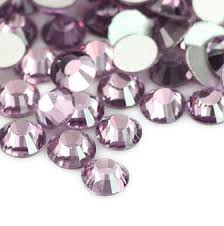 10 x Swarovski light amethyst plat strass steentje 4mm