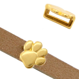 1 x Schuiver DQ metaal animal paw Ø10.2x2.2mm Goud (nikkelvrij)