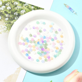 20 x Glaskralen imitatie jade rondelle 6,5 x 3,5 mm – gat 1,4 mm – Mixed Color