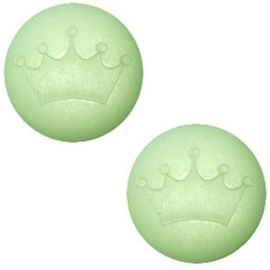 3 x Cabochon Polaris kroon 20 mm matt Crysolite green (op is op!)