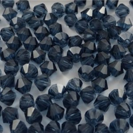 10 x Preciosa Kristal Bicone 6mm Midnight Blue
