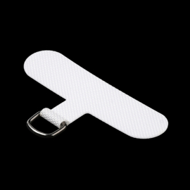 2 x Bevestigingsplaatje telefoonkoord T-vorm 60 x 35 mm – gat 9 x 7 mm – wit