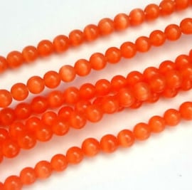 20 stuks prachtige cateye kralen 4mm oranje