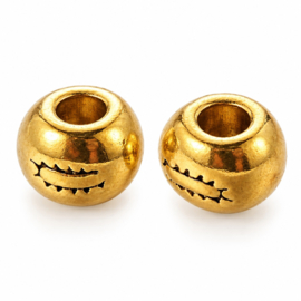 10 x Metalen kralen rond 7 mm – gat 3 mm – antiek goudkleur (Nikkelvrij)