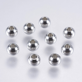 50 x RVS 304 metalen kraaltjes, 4 x 3mm gat c.a. 1mm