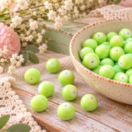 20 x Keramische glaskralen 12 mm – appelgroen