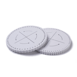 1 x EVA Braiding Disc – Kumihimo vlechtschijf rond wit 15 x 0,95 cm (64 sleuven)