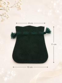 10 x Luxe fluweelachtige cadeauzakjes ca. 8-10 x 11 cm – smaragdgroen