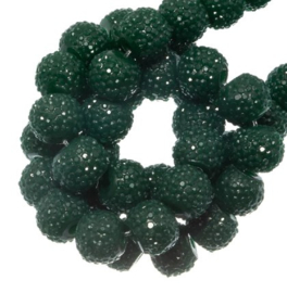 10 x Sparkling beads 8mm forest green