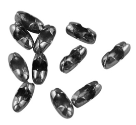 10 x connectors voor -ball chain kettingen  1,5mm diameter klein Hematiet kleur