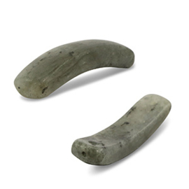 1 x  Natuursteen tussenstuk labradoriet Greenish grey ca. 36 x 8,5 - 10,5mm (Ø1,5mm)