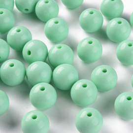 10 x Acryl kralen rond 16 x 15 mm – gat 2,8 mm – Aquamarine