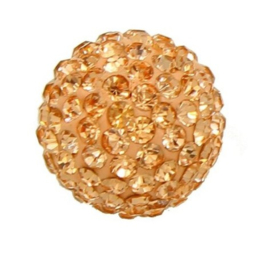 Strass Klankbolletje 20mm voor een Engelenroeper peach zalm roze