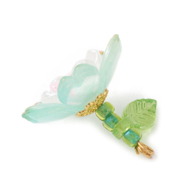 2 x Bloembedel acryl 18 x 17,5 x 19 mm – gat 1,8 mm – aquamarine