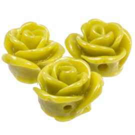 10  x   Acryl Roses (Olive Green) 11 mm
