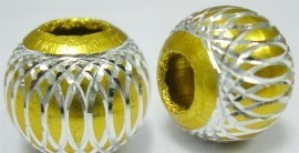 10 x Prachtige aluminium kraal 8mm geel