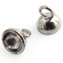 10 x  Metalen kralenhoedje platinum kleur,  plakvlak 6mm