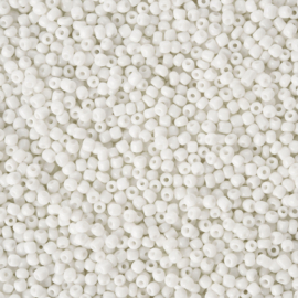20 gram Glaskralen rocailles 12/0 2 mm – gat 1 mm – White (wit)